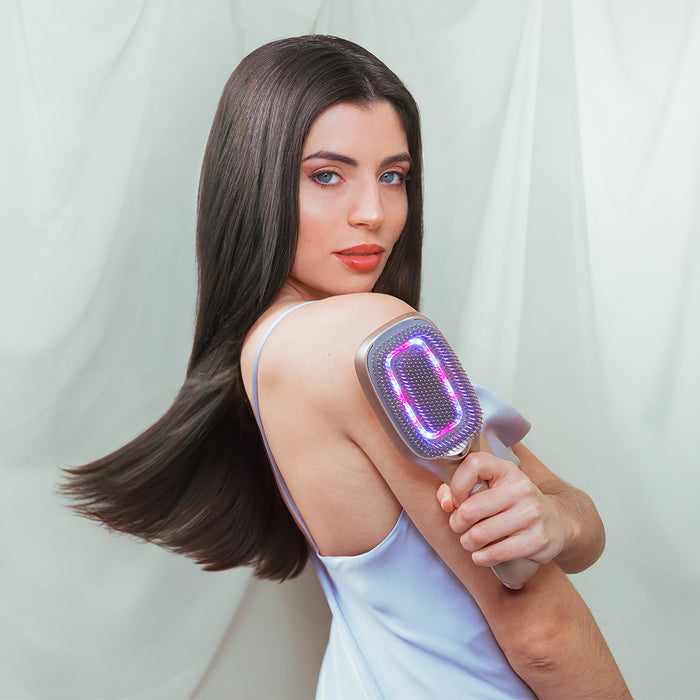 Perie pentru îngrijirea părului Cecotec HairCare Revitalize Champagne, 5 tehnologii, 8 × 5 × 23,5 cm, champagne