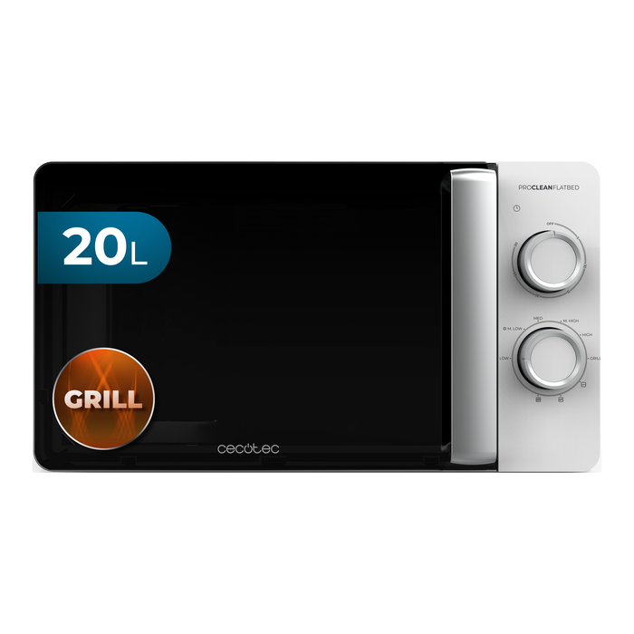 Cuptor cu microunde cu cavitate plată Cecotec Proclean 3110 Flatbed, 20 l, 700 W, grill 800 W