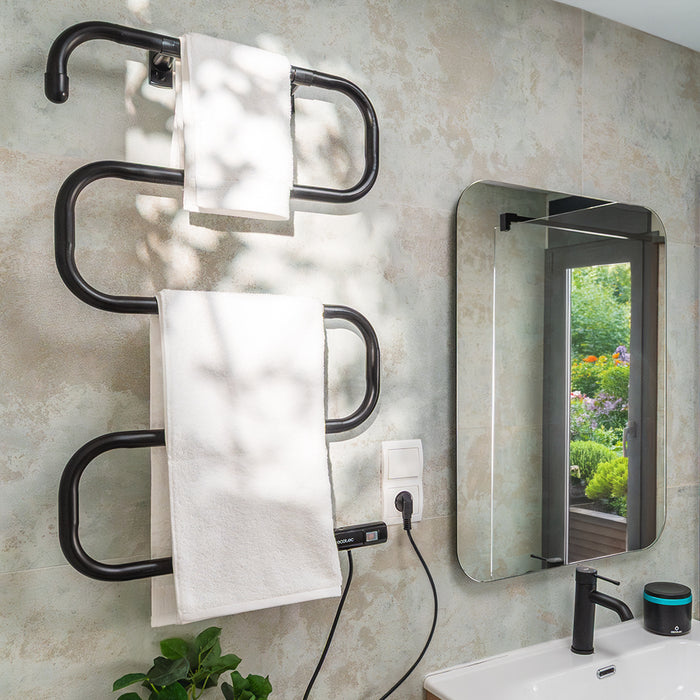 Uscător electric de prosoape Cecotec ReadyWarm 5000 Towel Black, 100 W, 5 bare, 51 × 33 × 91,5 cm, negru