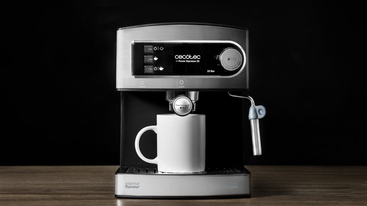 Espressor Cecotec Power Espresso 20, 20 bar, 850 W, rezervor de 1,5 l, inox