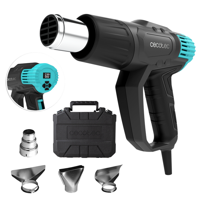 Pistol cu aer cald Cecotec Hell Gun 9500 Vision, 2000 W, 50–600 °C, 4 duze