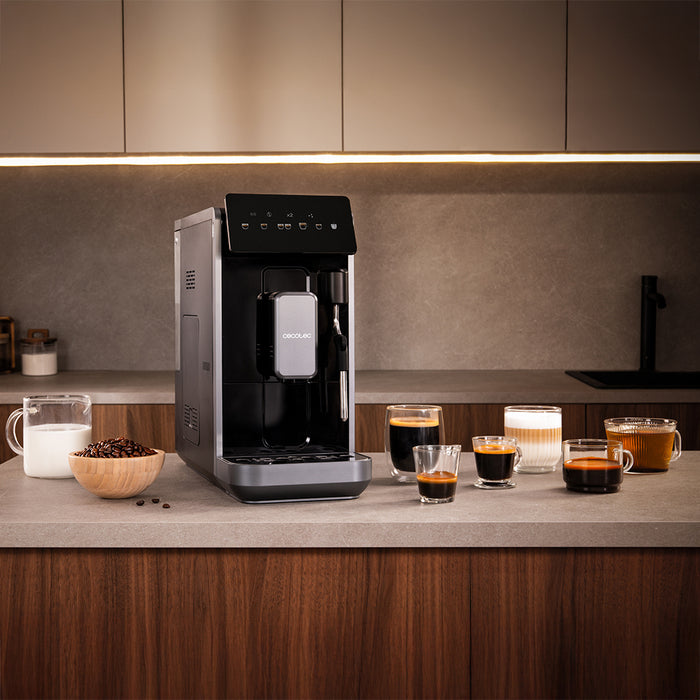 Espressor automat Cecotec Cremmaet Lungo Steam, 19 bar, rezervor 2 l, râșniță cu 5 trepte, negru