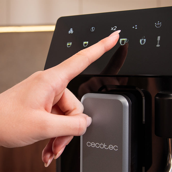 Espressor automat Cecotec Cremmaet Lungo Steam, 19 bar, rezervor 2 l, râșniță cu 5 trepte, negru