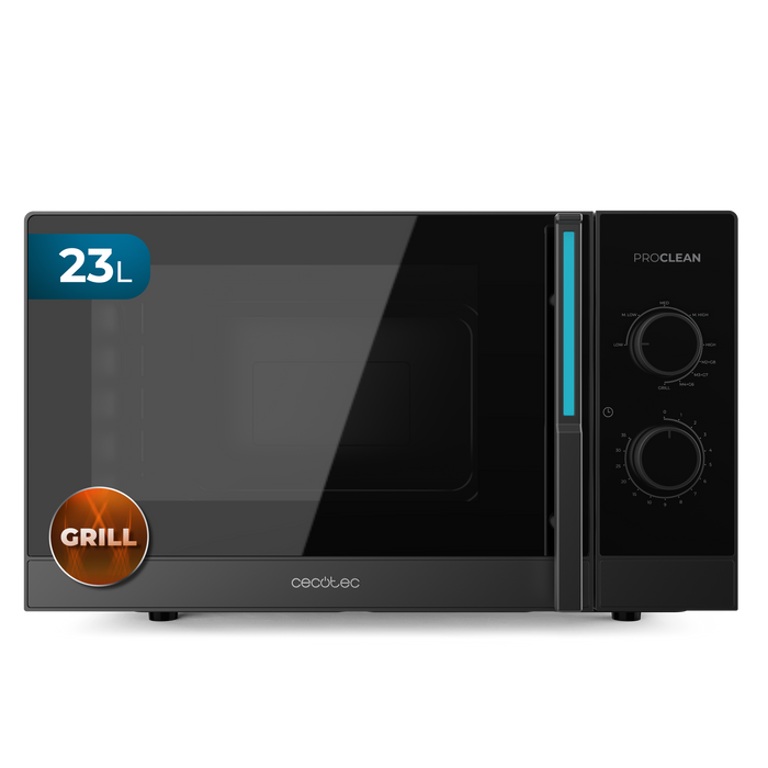 Cuptor cu microunde cu grill Cecotec Proclean 4120, 23 l, 800 W, grill 1000 W, negru