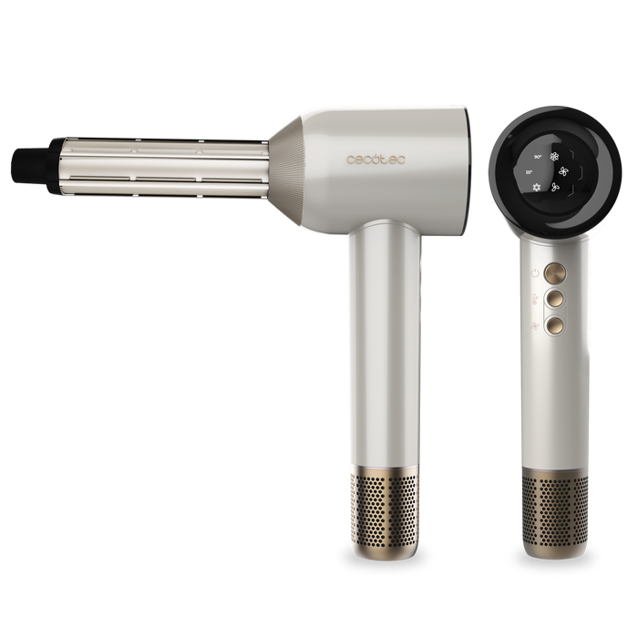Uscător de păr Cecotec DryGlam Waves Champagne, 1600 W, 110.000 rpm, 4 accesorii