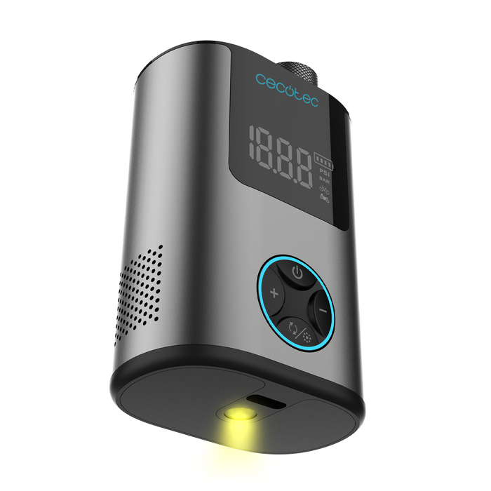 Pompă electrică pentru anvelope Cecotec Mini Air max, 150 psi, baterie 2 × 600 mAh, ecran LCD