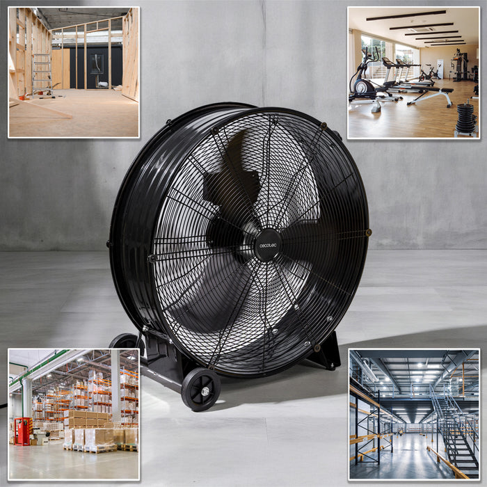 Ventilator industrial de podea Cecotec ProIndustry 2400, 180 W, diametru 60 cm, 3 trepte, negru