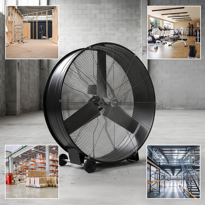 Ventilator industrial de podea Cecotec ProIndustry 3600, 360 W, diametru 90 cm, 3 trepte, negru