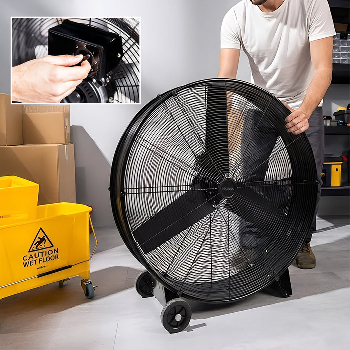 Ventilator industrial de podea Cecotec ProIndustry 3600, 360 W, diametru 90 cm, 3 trepte, negru