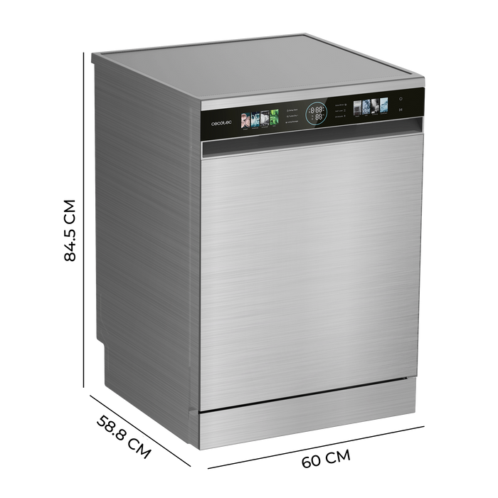 Mașină de spălat vase Cecotec Bolero Aguazero 6620 Inox, 15 seturi, 8 programe, clasa C, inox