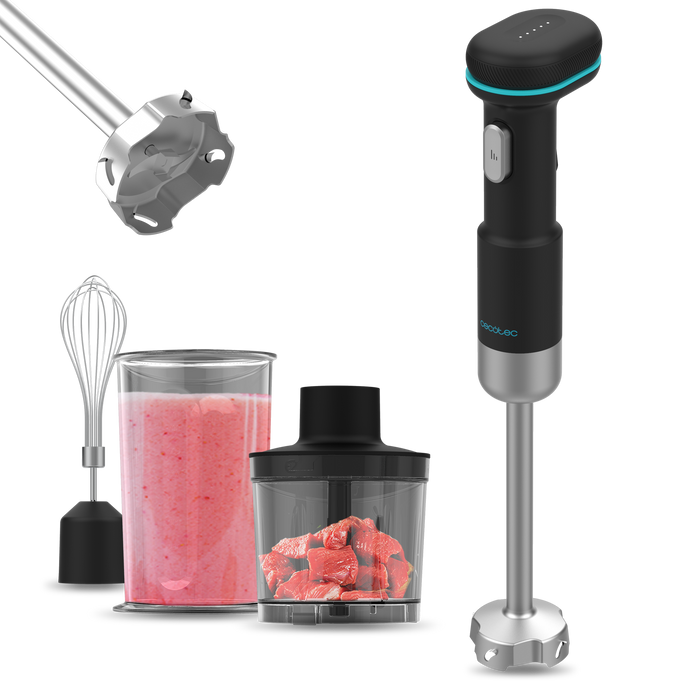 Blender vertical fără fir Cecotec BlendGo Hand, 180 W, 6.500–13.000 rpm, autonomie până la 45 min