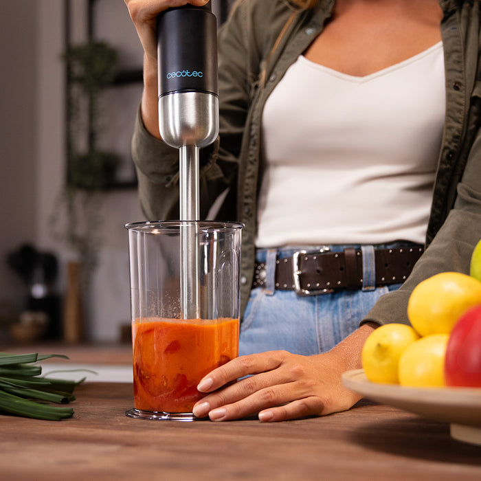 Blender vertical fără fir Cecotec BlendGo Hand, 180 W, 6.500–13.000 rpm, autonomie până la 45 min