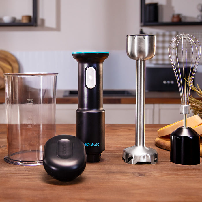 Blender vertical fără fir Cecotec BlendGo Hand, 180 W, 6.500–13.000 rpm, autonomie până la 45 min