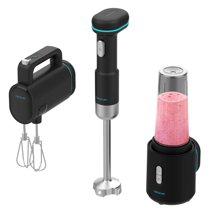 Set blender fără fir Cecotec BlendGo Pack, 500 ml, 240 W, 8 trepte