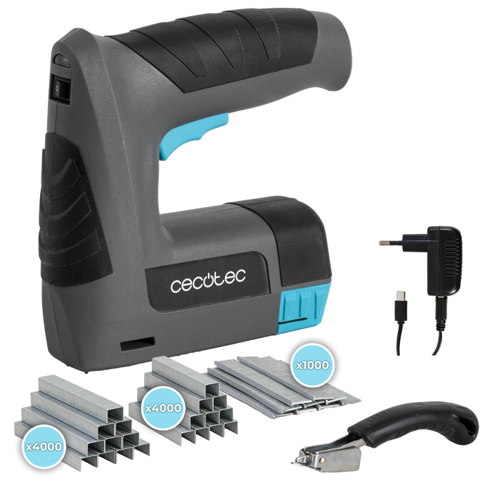 Capsator electric fără fir Cecotec FastTacker 4000, 4 V, 1500 mAh, 9000 capse și cuie