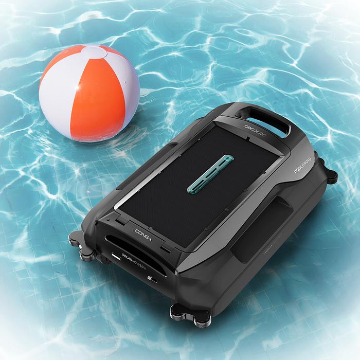 Robot de curățare a suprafeței piscinei Cecotec Conga Pooldroid AquaSkater, autonomie 16 h, coș 4,5 l, filtru 187,5 micrometri