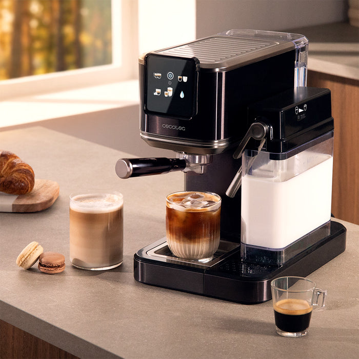 Espressor semiautomat Cecotec Cafelizzia ColdBrew Latte, 1350 W, 20 bar, rezervor apă 1,2 l, negru