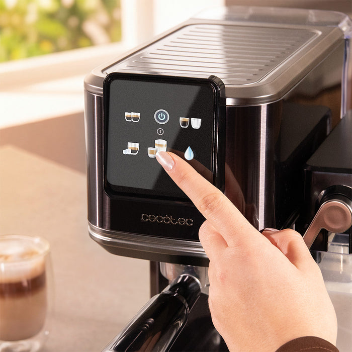 Espressor semiautomat Cecotec Cafelizzia ColdBrew Latte, 1350 W, 20 bar, rezervor apă 1,2 l, negru
