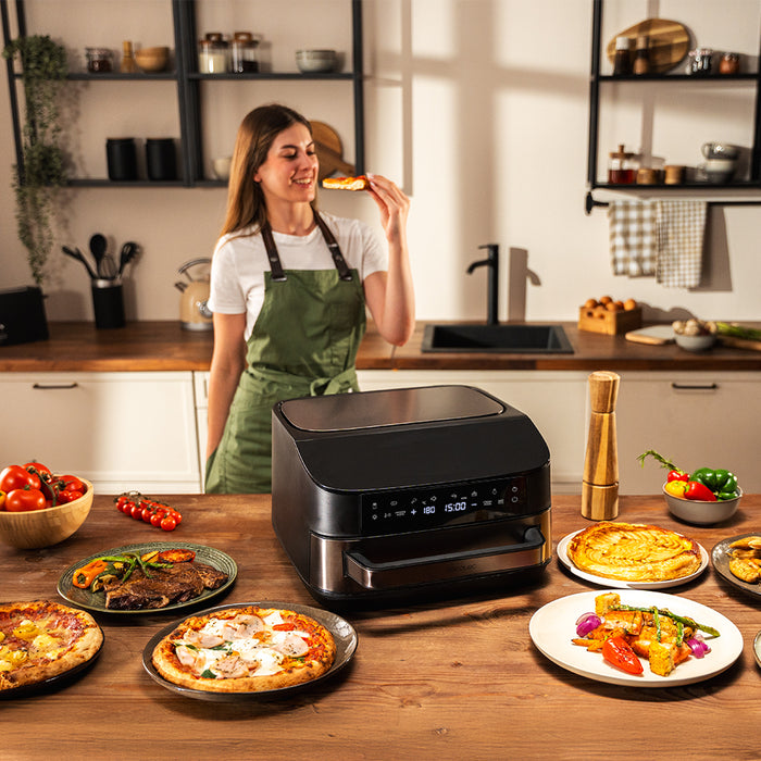 Cuptor electric pentru pizza Cecotec Pizza&Fry 7000, 7 l, 10 programe, 41 × 47,2 × 24,4 cm