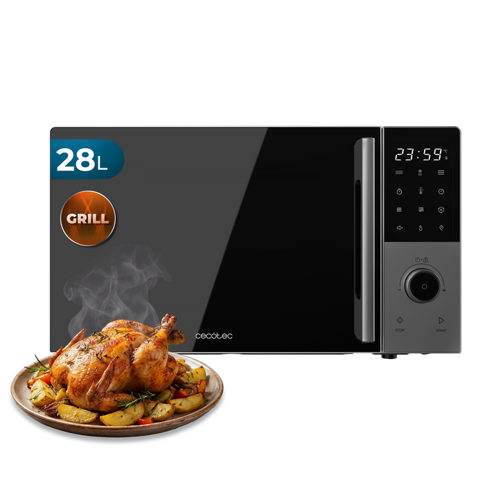Cuptor cu microunde cu grill și convecție Cecotec Proclean 2800, 28 l, 900 W, grill 1200 W