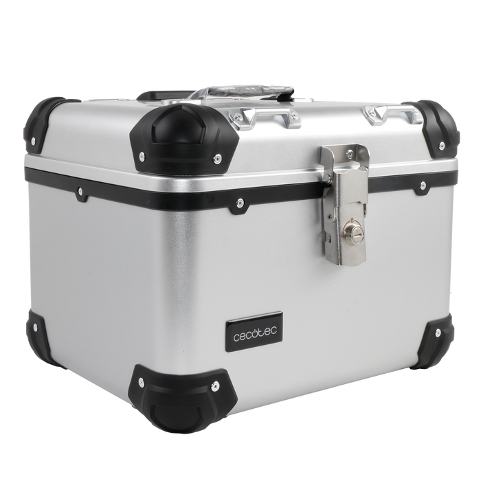 Top case moto Cecotec ADV Case, 30 l, 36,5 × 41,5 × 33,5 cm, argintiu