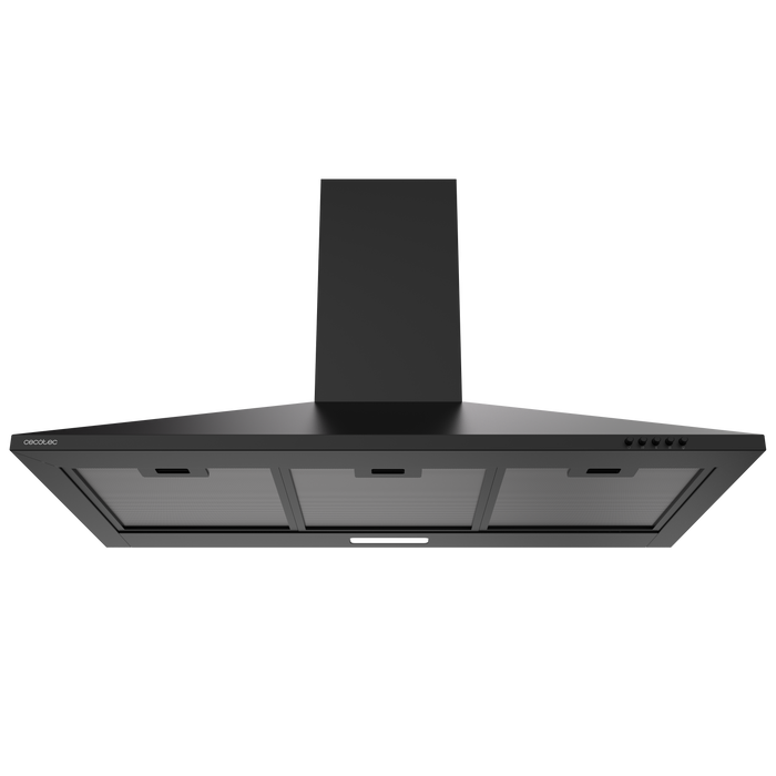 Hotă piramidală Cecotec Bolero Flux PM 904000 Black, 90 cm, 382,5 m³/h, clasa A, neagră
