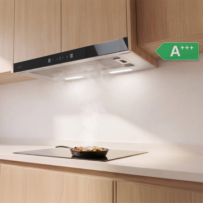 Hotă telescopică Cecotec Bolero Flux TLT 704400 Glass Black A+++, 70 cm, 431,2 m³/h, clasa A+++