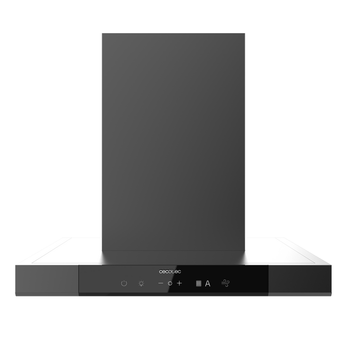 Hotă decorativă tip T Cecotec Bolero Flux TT 609500 Slim Dark Inox A+++, 829,5 m³/h, 60 cm, clasa A+++