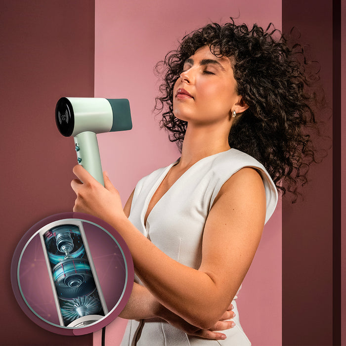 Uscător de păr Cecotec DryNova 3in1 Mint, 1600 W, 4 trepte de temperatură, 2 viteze, verde mentă