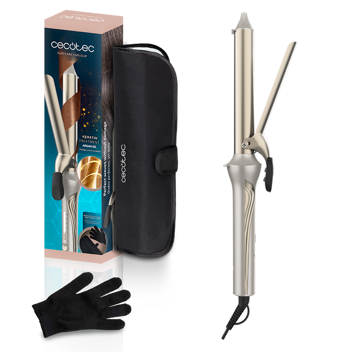 Ondulator de păr Cecotec SurfCare CurlClip, 25 mm, 5 trepte de temperatură, oprire automată