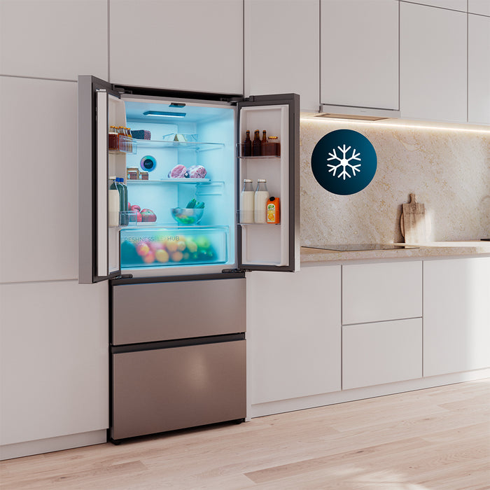 Frigider French Door Cecotec Bolero CoolMarket F2D 403 Inox E, 403 l, NoFrost, clasa E, inox