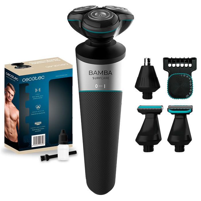 Aparat de ras multifuncțional Cecotec PrecisionCare Multigrooming 5in1, autonomie 60 min, baterie 500 mAh, IPX5