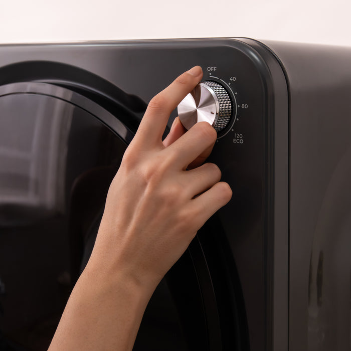Uscător de rufe compact cu evacuare Cecotec Bolero DressCode Dry 3150V Dark, 2,5 kg, 950 W, clasa G, gri închis