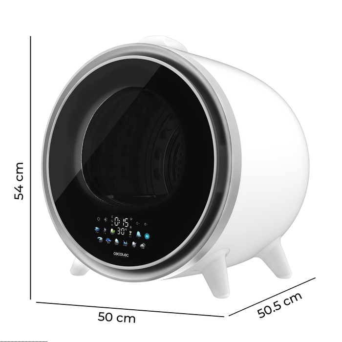 Uscător de rufe cu evacuare Cecotec Bolero DressCode Dry 3600V Silver, 3 kg, 12 programe, clasa G, argintiu