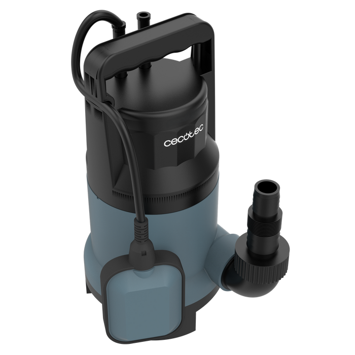 Pompă pentru apă murdară Cecotec Neptunus 1100 Dark, 1100 W, 16.000 l/h, înălțime de pompare 8,5 m