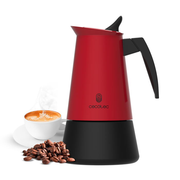 Cafetieră italiană Cecotec Piccolina 900 Red, 450 ml, 16 × 12 × 23 cm, roșie