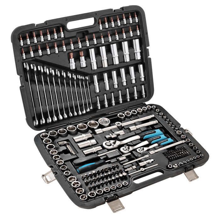 Trusă de scule Cecotec ToolBox KRK 6200, 216 piese, 3 clichete, 36 × 9,5 × 51 cm