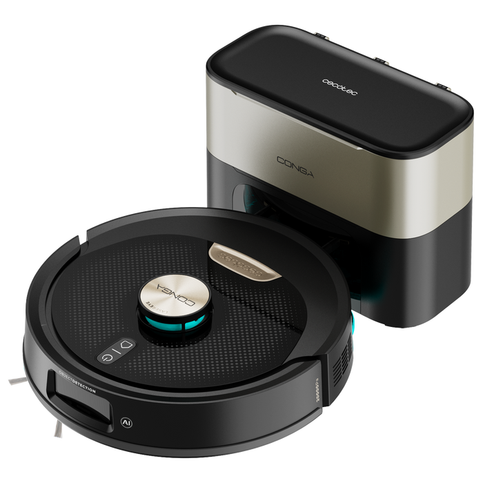 Robot aspirator Cecotec Conga Y100 Spin AI, 20 000 Pa, bază de 2,8 l, acoperire până la 220 m²