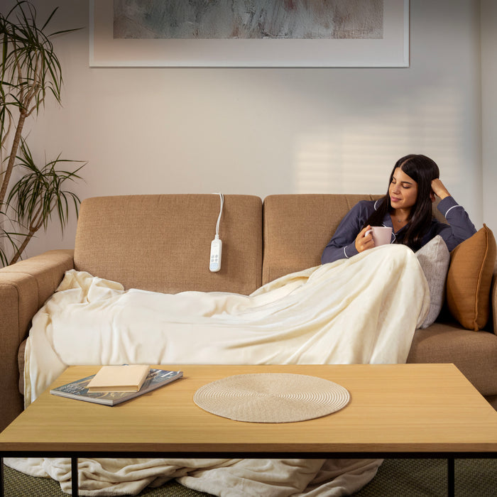 Pătură electrică Cecotec HeatConfort Calma (200 x 180), 130 W, 10 trepte de temperatură, oprire automată