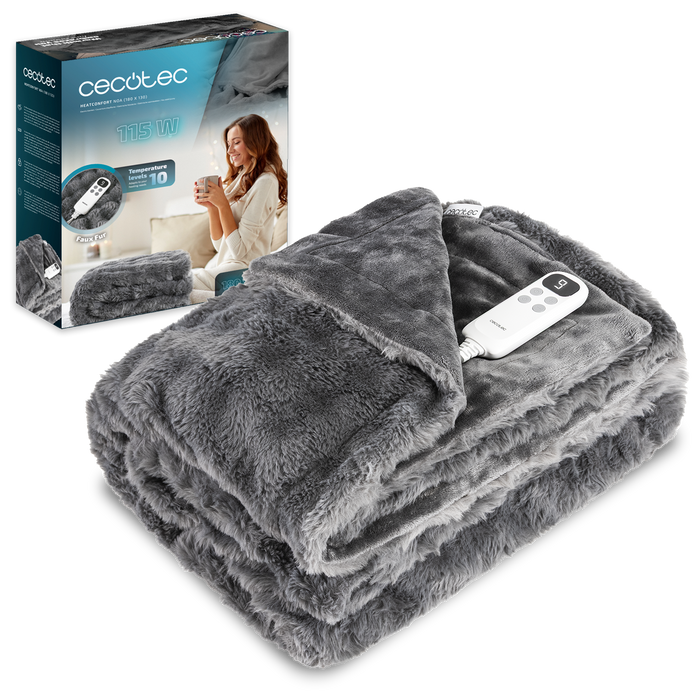 Pătură electrică Cecotec HeatConfort Noa (180 x 130), 115 W, 10 trepte de temperatură