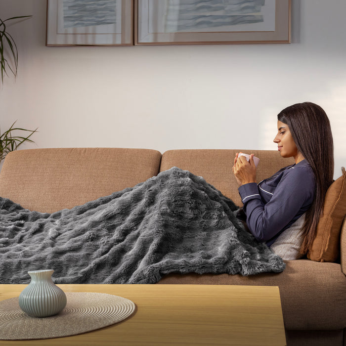 Pătură electrică Cecotec HeatConfort Noa, 160 × 130 cm, 115 W, 10 trepte de temperatură