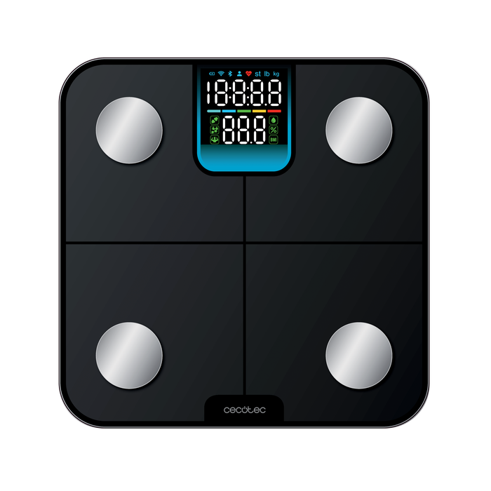 Cântar de baie inteligent Cecotec Surface Precision HealthySmart, 180 kg, 25 de parametri, Bluetooth