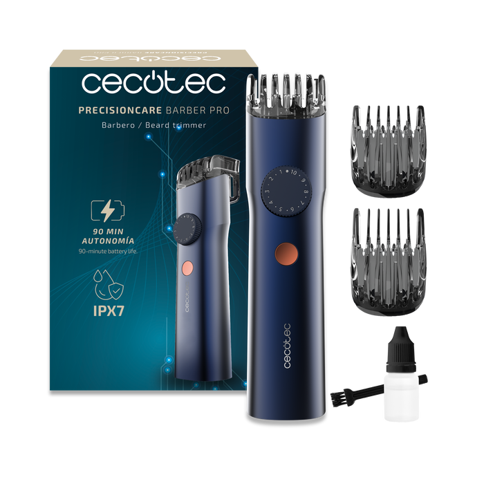 Aparat de tuns barba Cecotec PrecisionCare Barber Pro, autonomie 90 min, lungime de tăiere 0,5–20 mm, IPX7