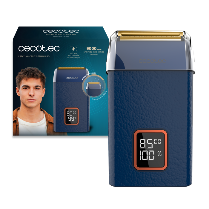Aparat de ras cu folie Cecotec PrecisionCare X-Trimm Pro, 9000 rpm, 3 trepte, autonomie 120 min