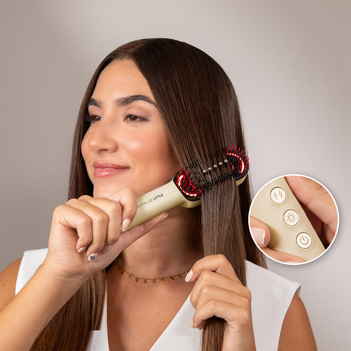 Perie pentru păr Cecotec HairCare Revitalize Little, 4 tipuri de lumină LED, aplicator de ser, masaj cu vibrații