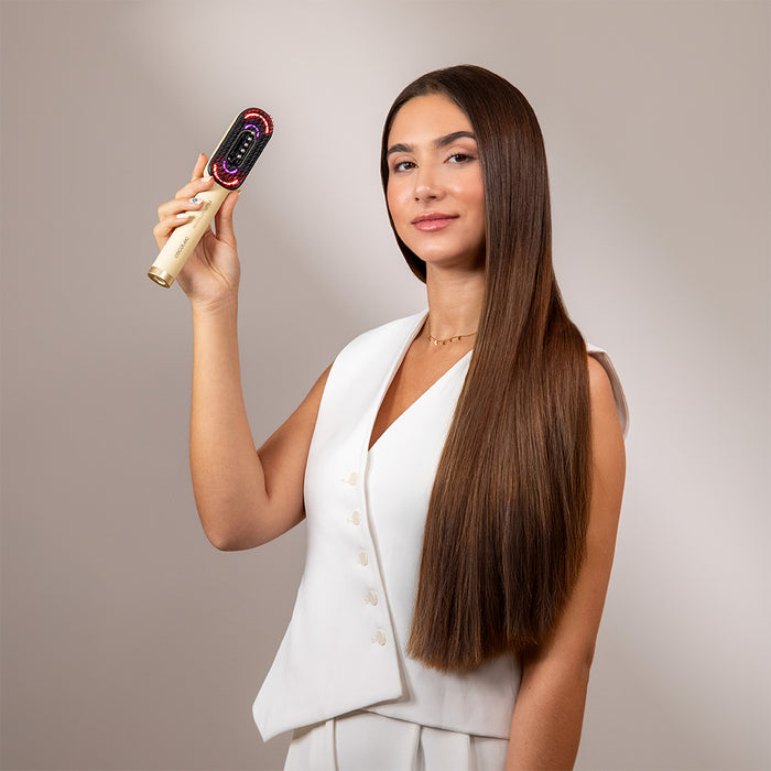 Perie pentru păr Cecotec HairCare Revitalize Little, 4 tipuri de lumină LED, aplicator de ser, masaj cu vibrații
