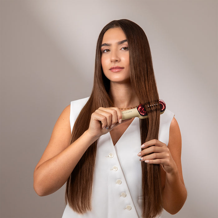 Perie pentru păr Cecotec HairCare Revitalize Little, 4 tipuri de lumină LED, aplicator de ser, masaj cu vibrații