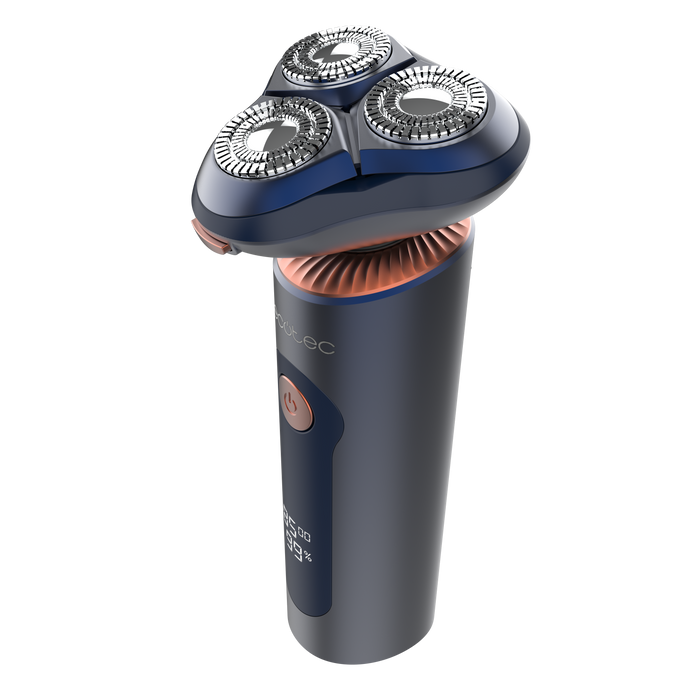 Aparat de ras rotativ Cecotec PrecisionCare Aluminium Pro, autonomie 80 min, 8000 rpm, afișaj LCD