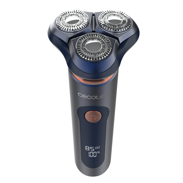 Aparat de ras rotativ Cecotec PrecisionCare Aluminium Pro, autonomie 80 min, 8000 rpm, afișaj LCD