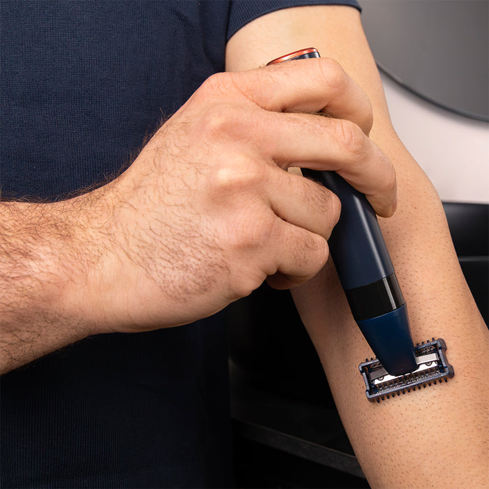 Aparat de tuns pentru față Cecotec PrecisionCare OneShave Saphire, autonomie 90 min, 6 piepteni, IPX7